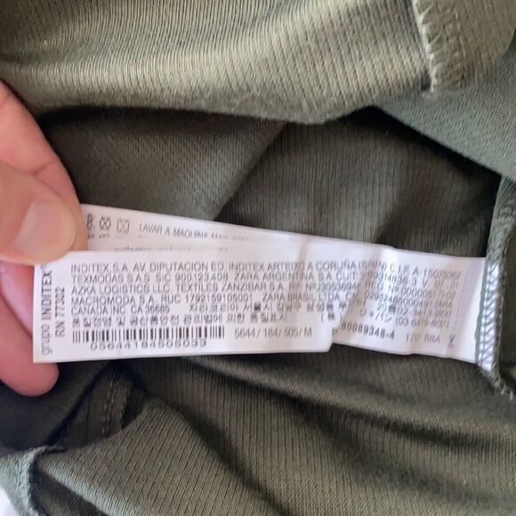 Zara jersey body con midi dress sz M green NWT - Picture 9 of 9